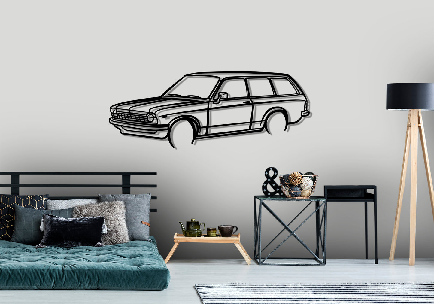 1979 Holden Gemini wagon Front Angle Silhouette Metal Wall Art