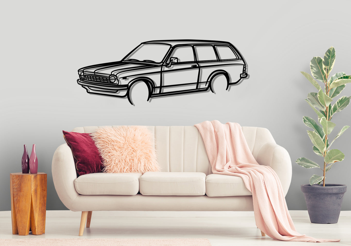 1979 Holden Gemini wagon Front Angle Silhouette Metal Wall Art