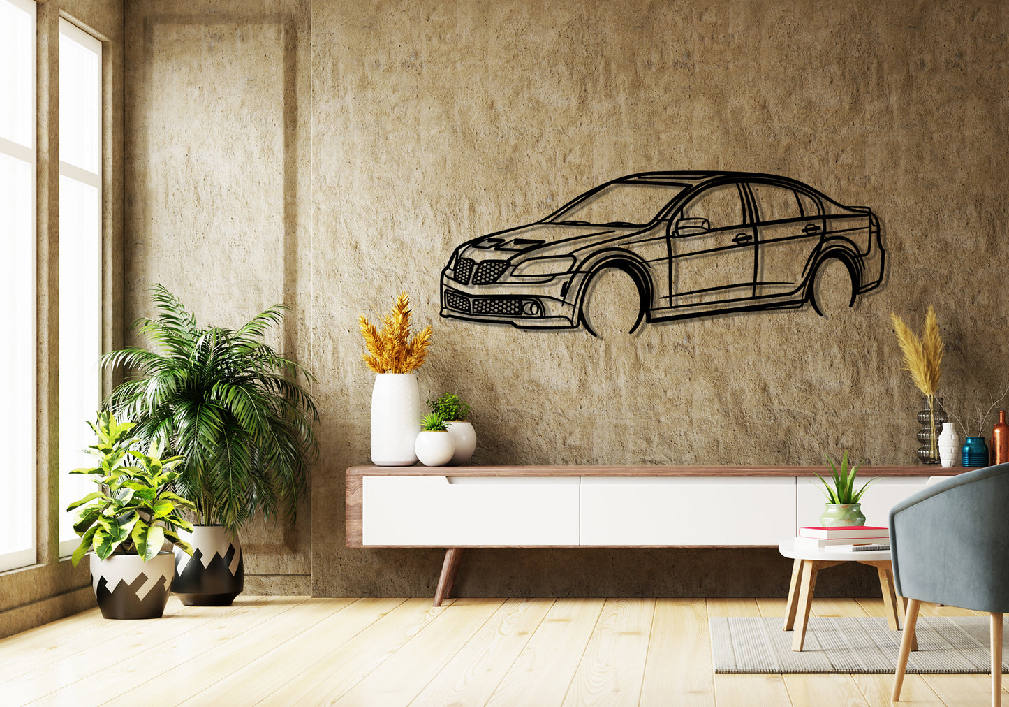 2009 Holden Commodore VE SSV S G8 Front Angle Silhouette Metal Wall Art