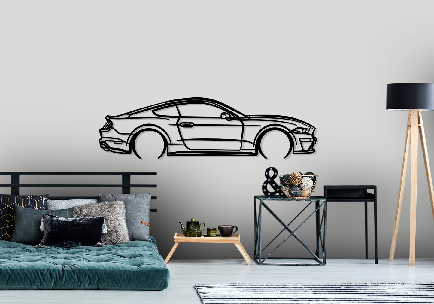 2019 FN Mustang GT - Detailed Silhouette Metal Wall Art