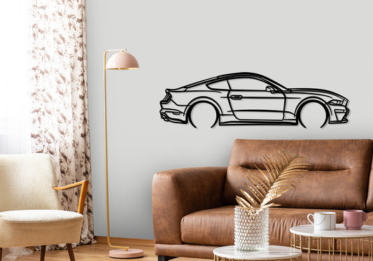 2019 FN Mustang GT - Detailed Silhouette Metal Wall Art