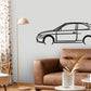 1998 Hyundai Excel - Detailed Silhouette Metal Wall Art