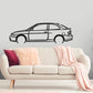 1998 Hyundai Excel - Detailed Silhouette Metal Wall Art