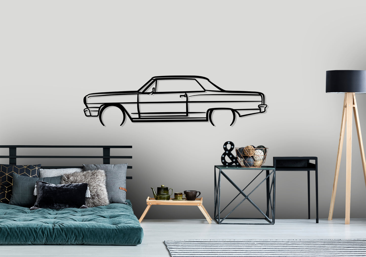 1964 Chevrolet Chevelle SS - Detailed Silhouette Metal Wall Art