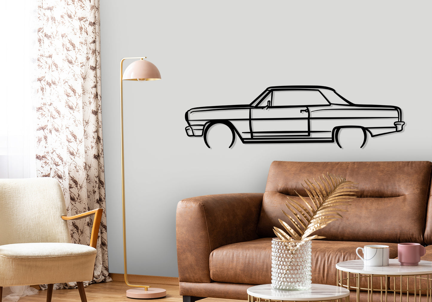 1964 Chevrolet Chevelle SS - Detailed Silhouette Metal Wall Art