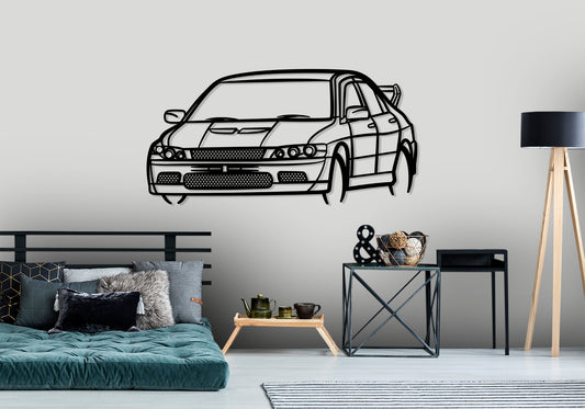 2001 Mitsubishi Lancer Evolution VII -  Front Angle Silhouette Metal Wall Art