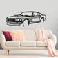 1969 ford mustang boss 429 - Front Angle Silhouette Metal Wall Art