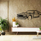 1969 ford mustang boss 429 - Front Angle Silhouette Metal Wall Art