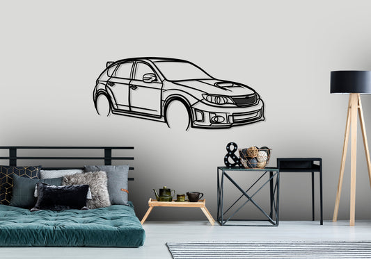 2013 Subaru WRX - Front Angle Silhouette Metal Wall Art