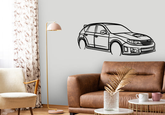 2013 Subaru WRX - Front Angle Silhouette Metal Wall Art