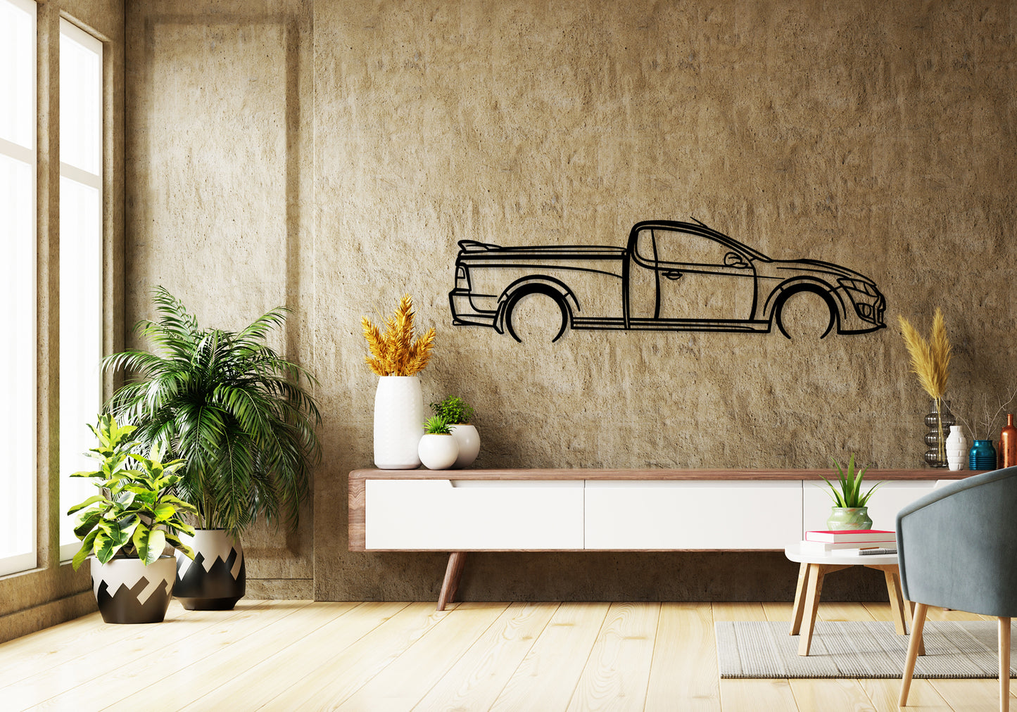 Ford Falcon FG Mk1 5.4l V8 Ute - Detailed Silhouette Metal Wall Art