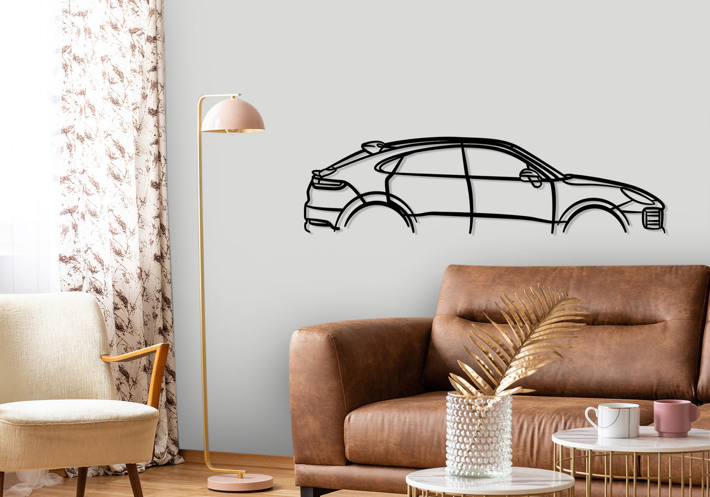 2021 Porsche Cayanne GTS - Classic Silhouette Metal Wall Art