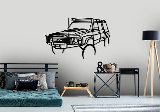 1996 Nissan GQ Patrol - Front Angle Silhouette Metal Wall Art