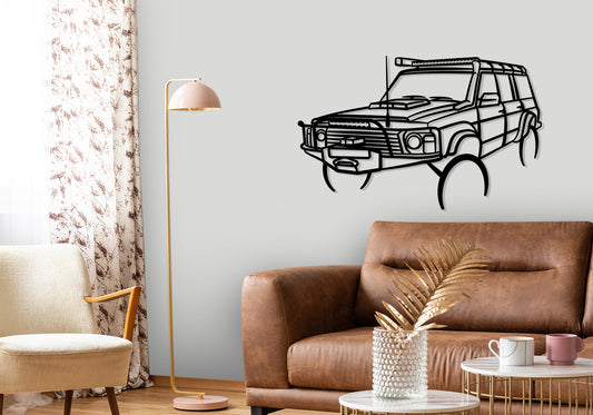 1996 Nissan GQ Patrol - Front Angle Silhouette Metal Wall Art