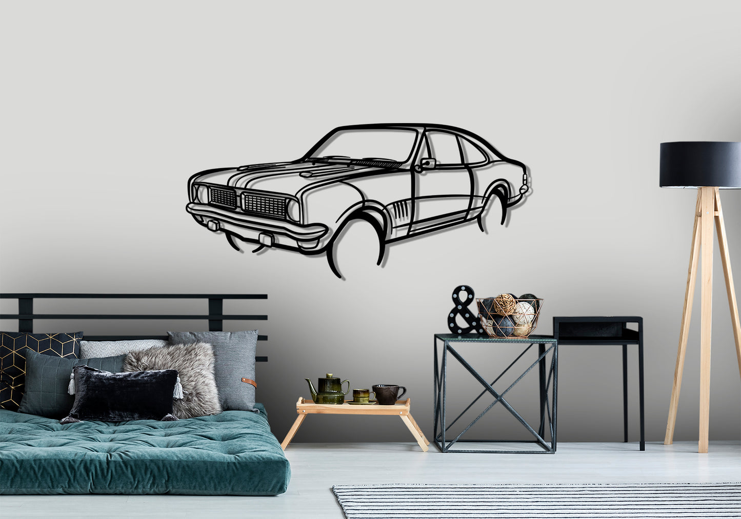 1970 HG Holden Monaro Front Angle Silhouette Metal Wall Art