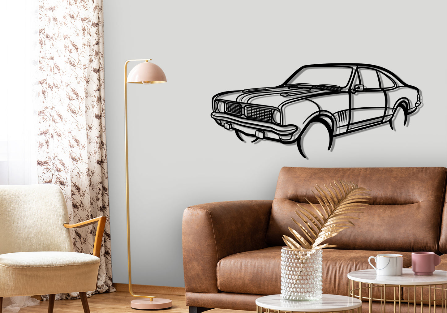 1970 HG Holden Monaro Front Angle Silhouette Metal Wall Art