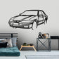 1997 el ford falcon - Front Angle Silhouette Metal Wall Art