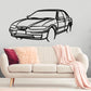 1997 el ford falcon - Front Angle Silhouette Metal Wall Art