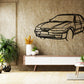 1997 el ford falcon - Front Angle Silhouette Metal Wall Art