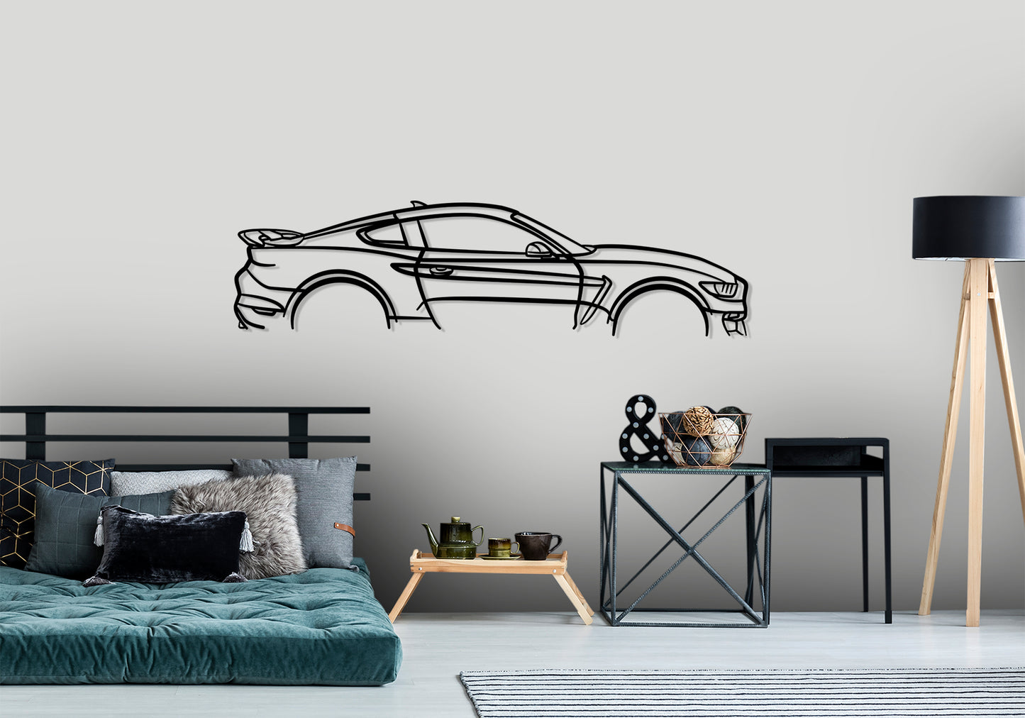 2020 GT350 Mustang - Classic Silhouette Metal Wall Art