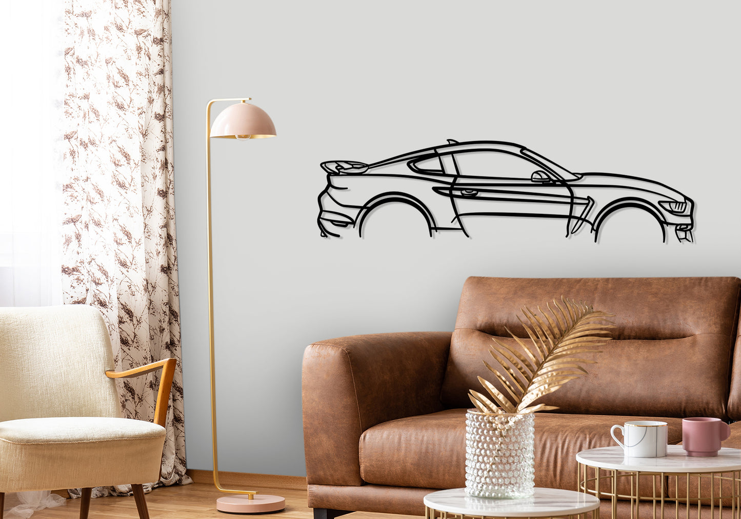 2020 GT350 Mustang - Classic Silhouette Metal Wall Art