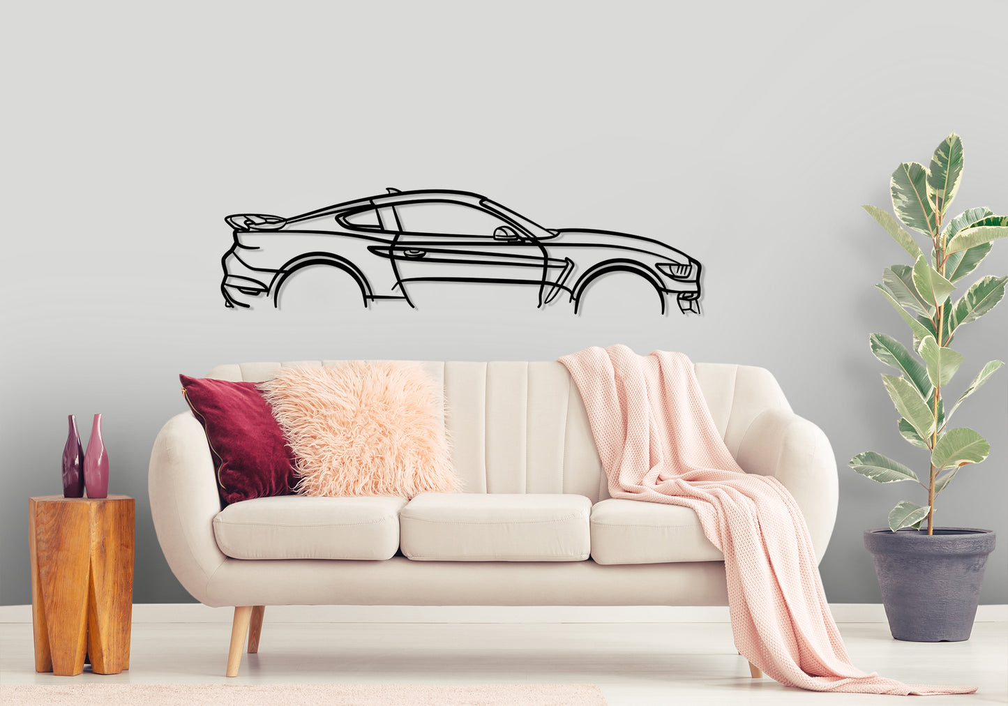 2020 GT350 Mustang - Classic Silhouette Metal Wall Art