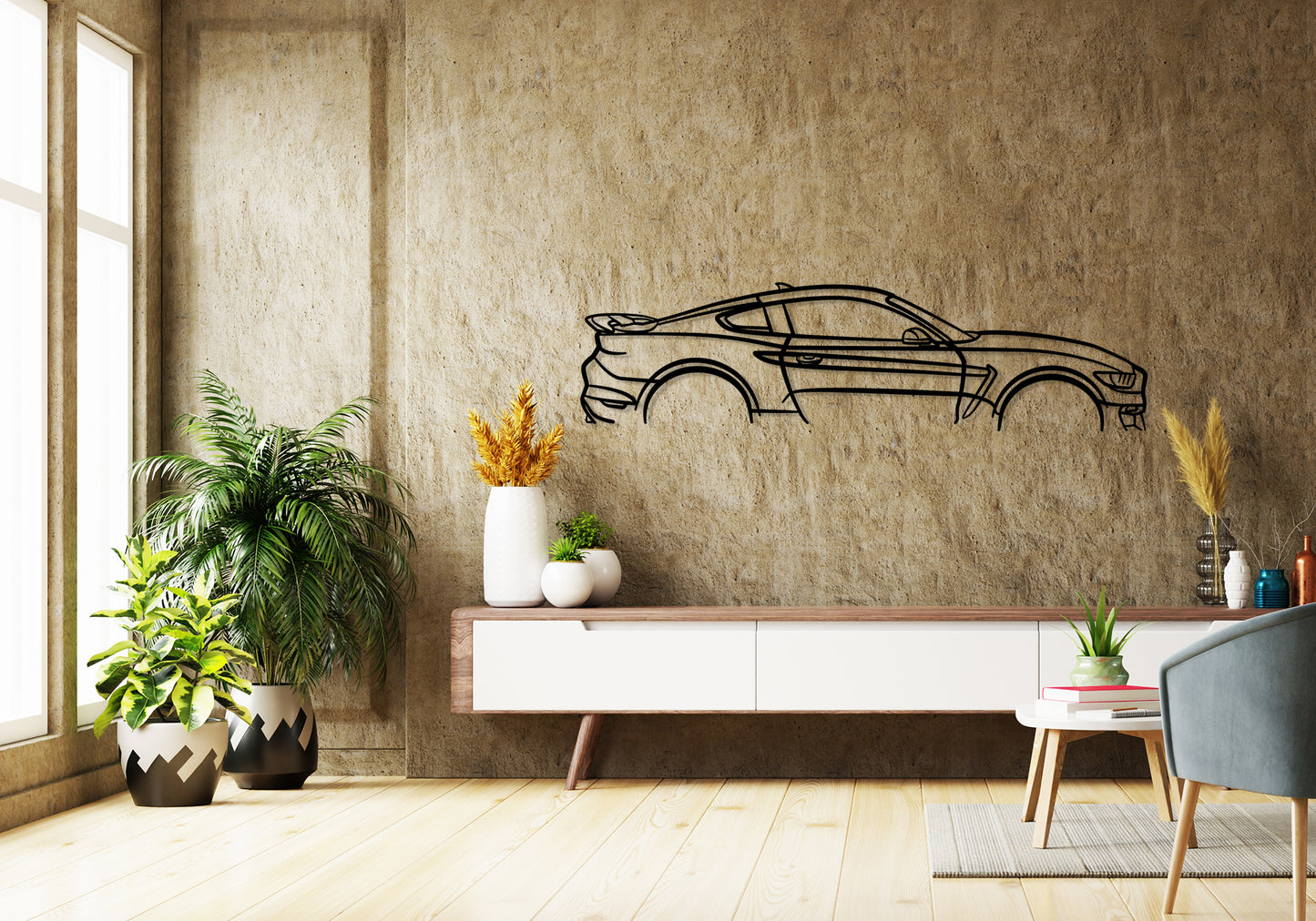 2020 GT350 Mustang - Classic Silhouette Metal Wall Art