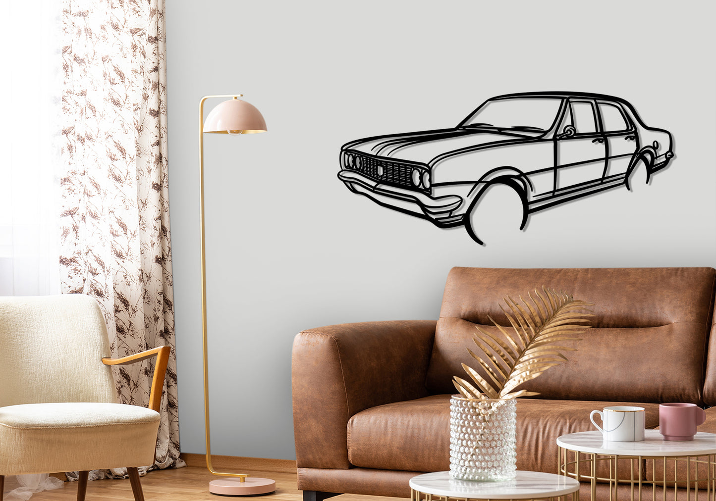 1969 Holden Premier Front Angle Silhouette Metal Wall Art