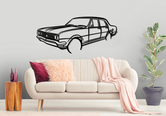 1969 Holden Premier Front Angle Silhouette Metal Wall Art