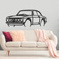 1969 Alfa Romeo Giulia 1750 GTV - Front Angle Silhouette Metal Wall Art