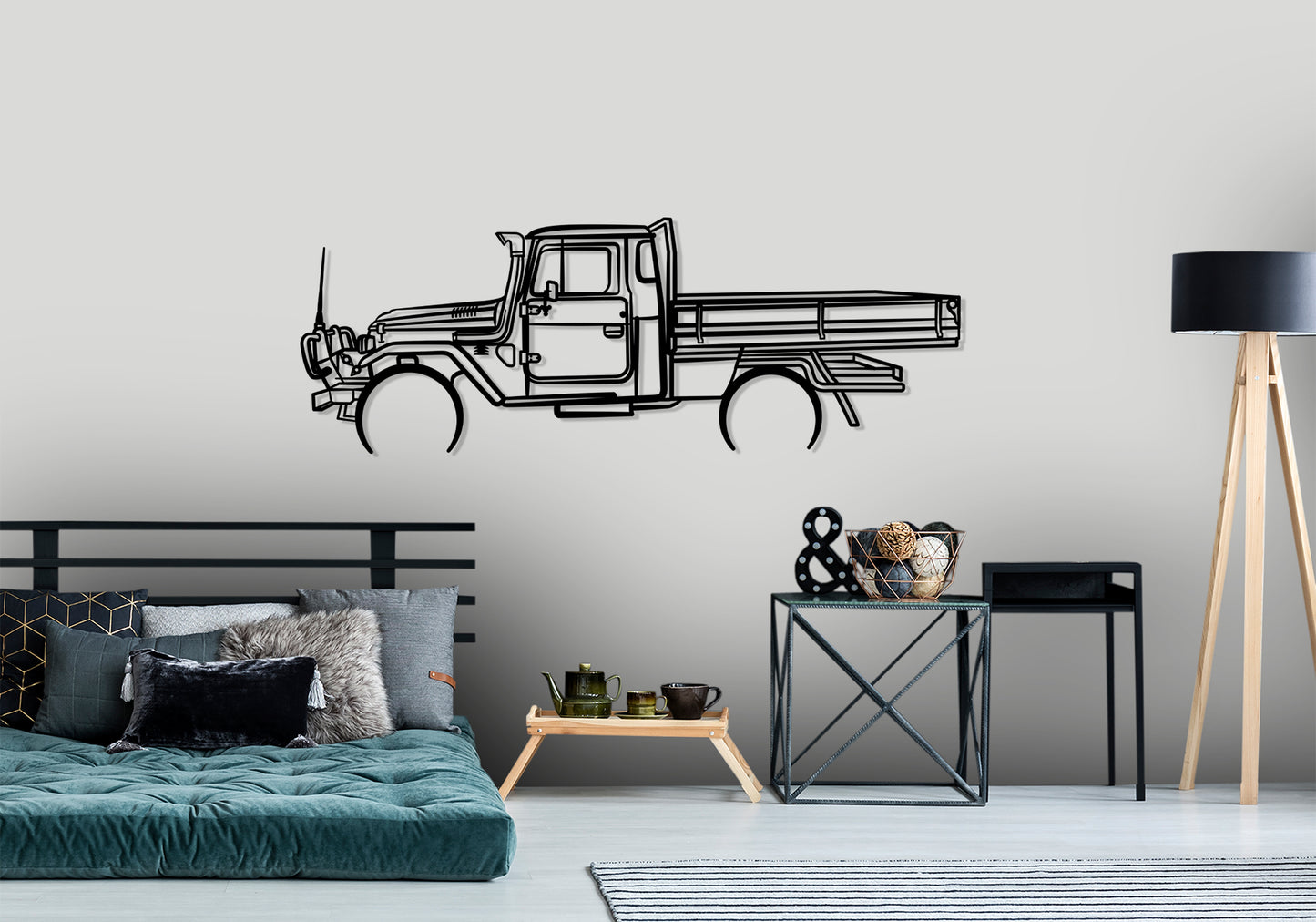 1979 Toyota Landcruiser FJ45 - Detailed Silhouette Metal Wall Art