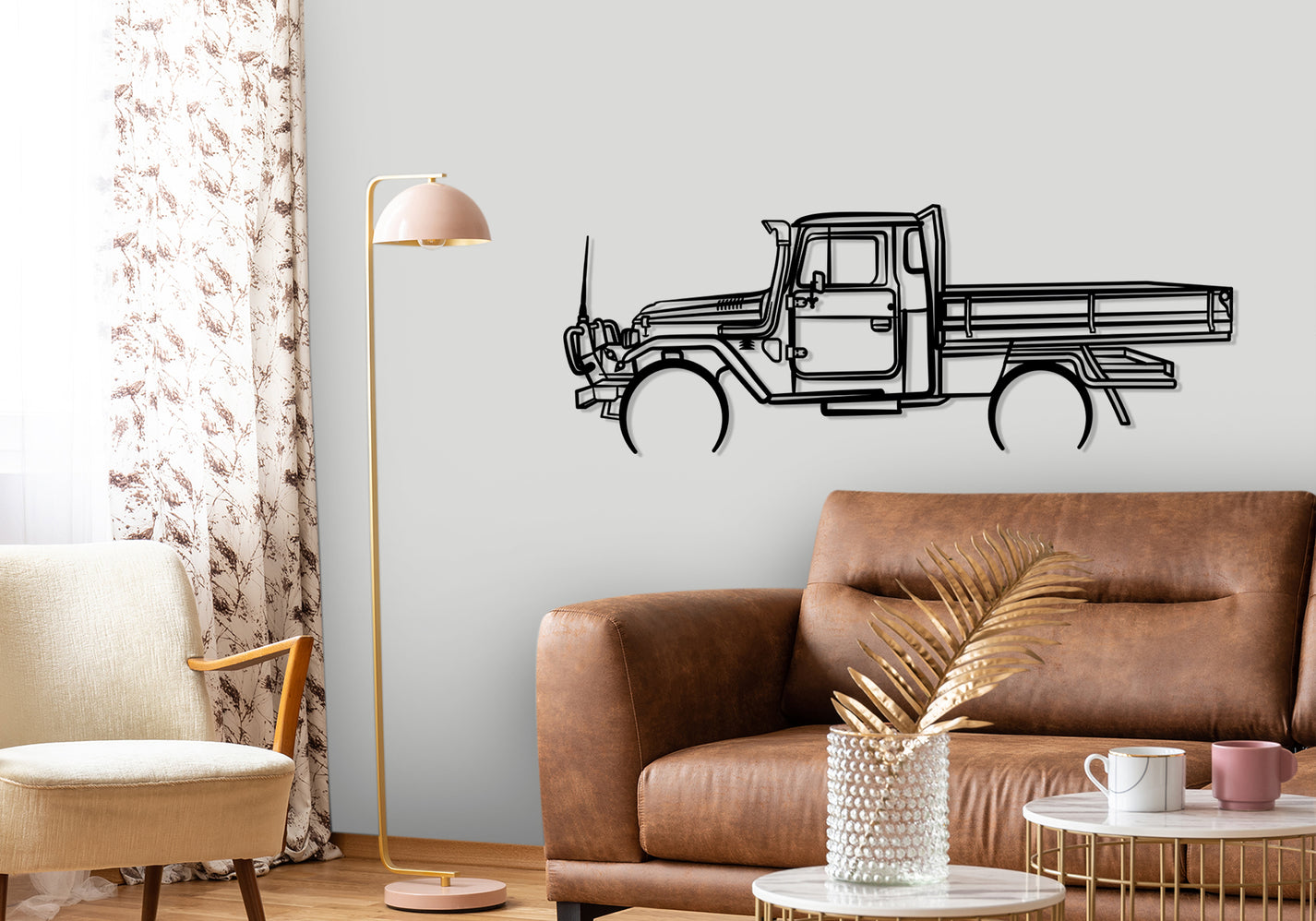 1979 Toyota Landcruiser FJ45 - Detailed Silhouette Metal Wall Art