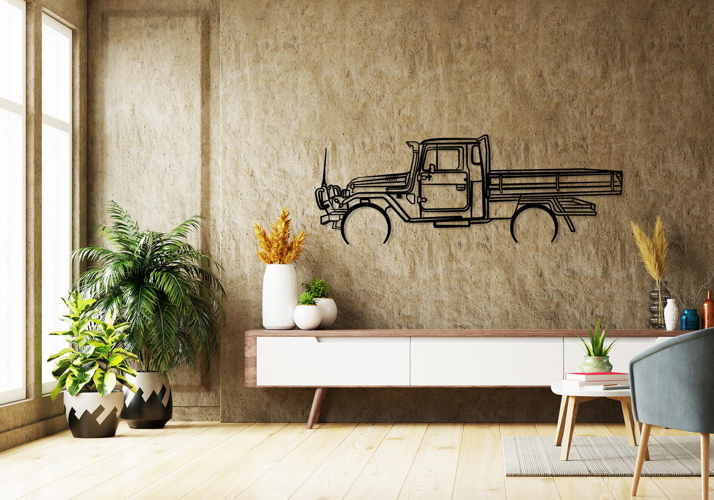 1979 Toyota Landcruiser FJ45 - Detailed Silhouette Metal Wall Art