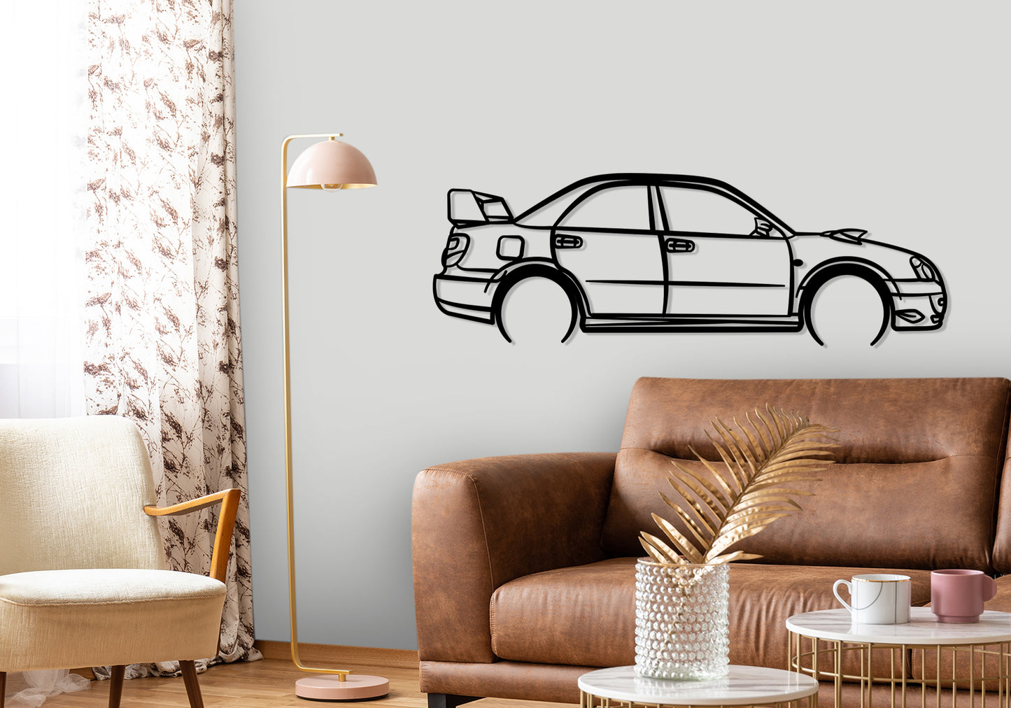 2004 Subaru WRX STI -  Detailed Silhouette Metal Wall Art