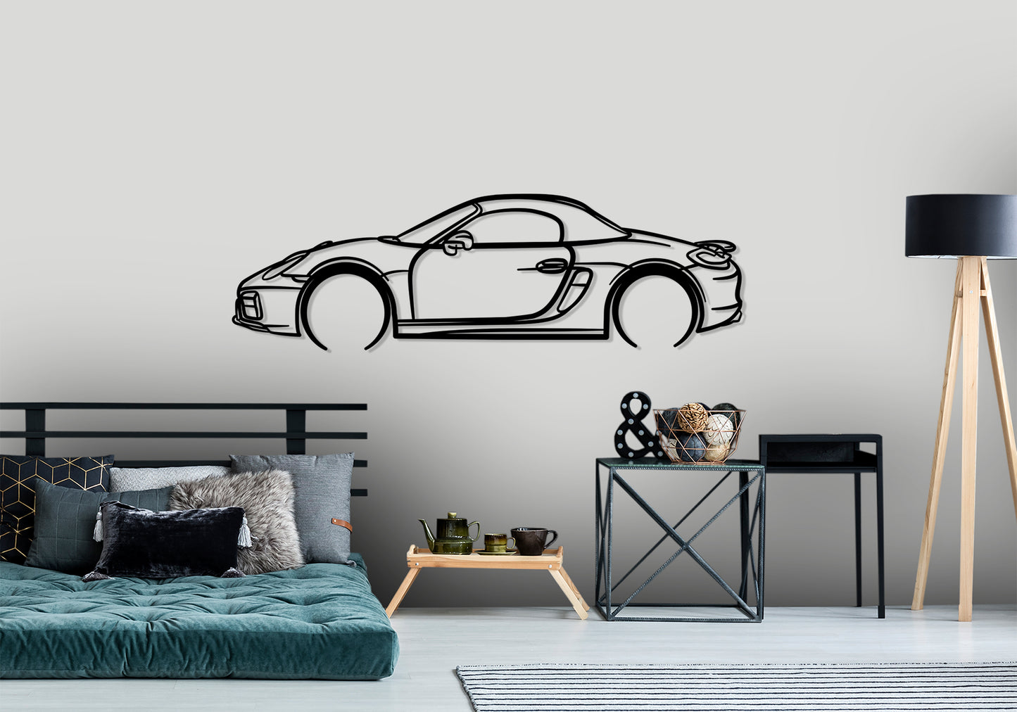 2015 porsche 718 boxter - Detailed Silhouette Metal Wall Art