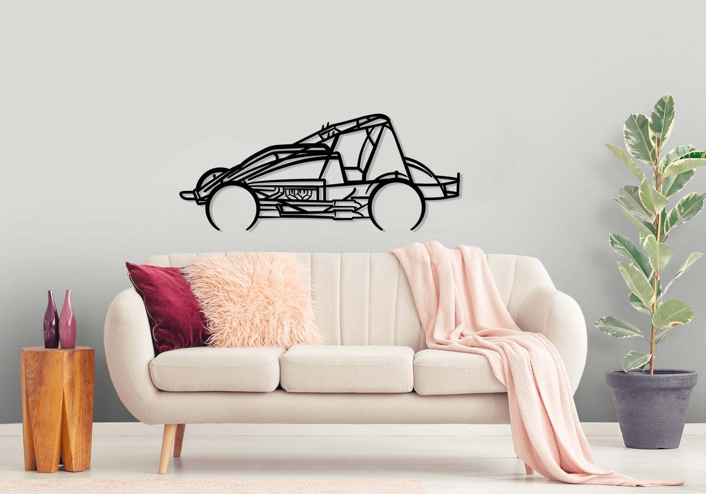 Wingless Sprintcar -  Detailed Silhouette Metal Wall Art