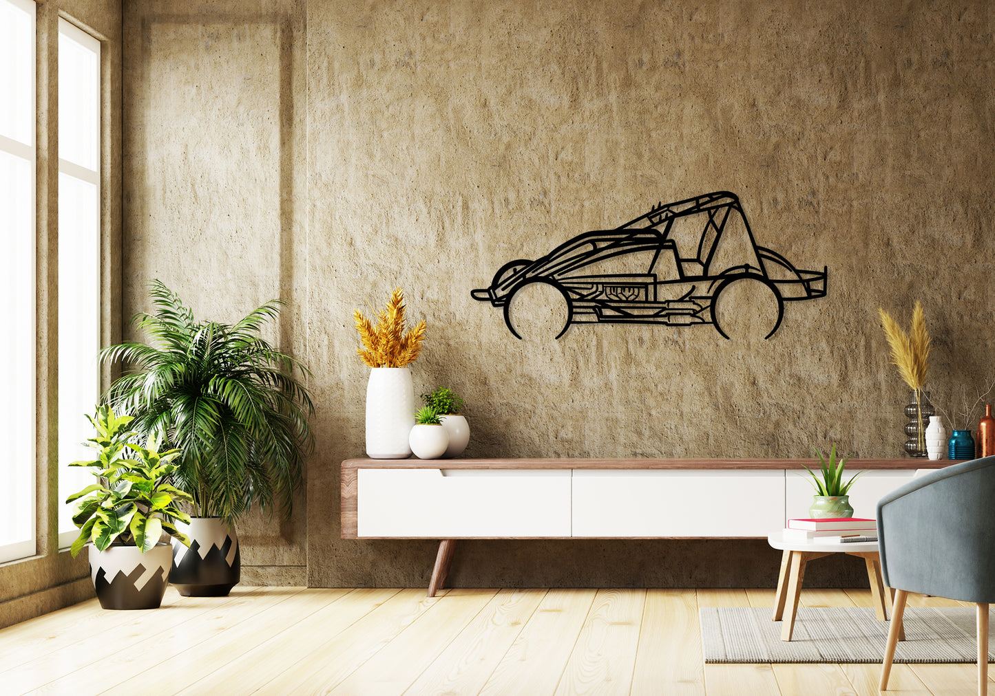 Wingless Sprintcar -  Detailed Silhouette Metal Wall Art