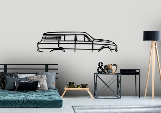 1963 Ford Falcon Station Wagon - Classic Silhouette Metal Wall Art