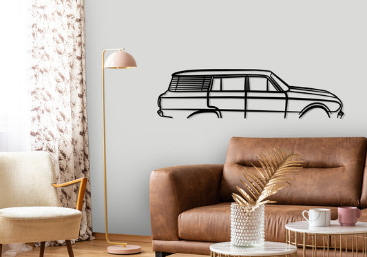 1963 Ford Falcon Station Wagon - Classic Silhouette Metal Wall Art