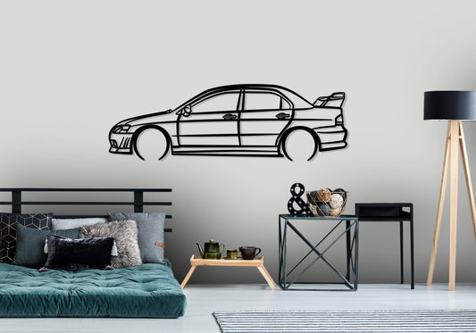 2001 Mitsubishi Evo V11 -  Detailed Silhouette Metal Wall Art