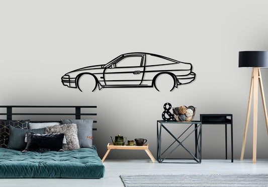 1990 Nissan 180SX - Detailed Silhouette Metal Wall Art