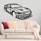 2018 Ford Mustang - Front Angle Silhouette Metal Wall Art