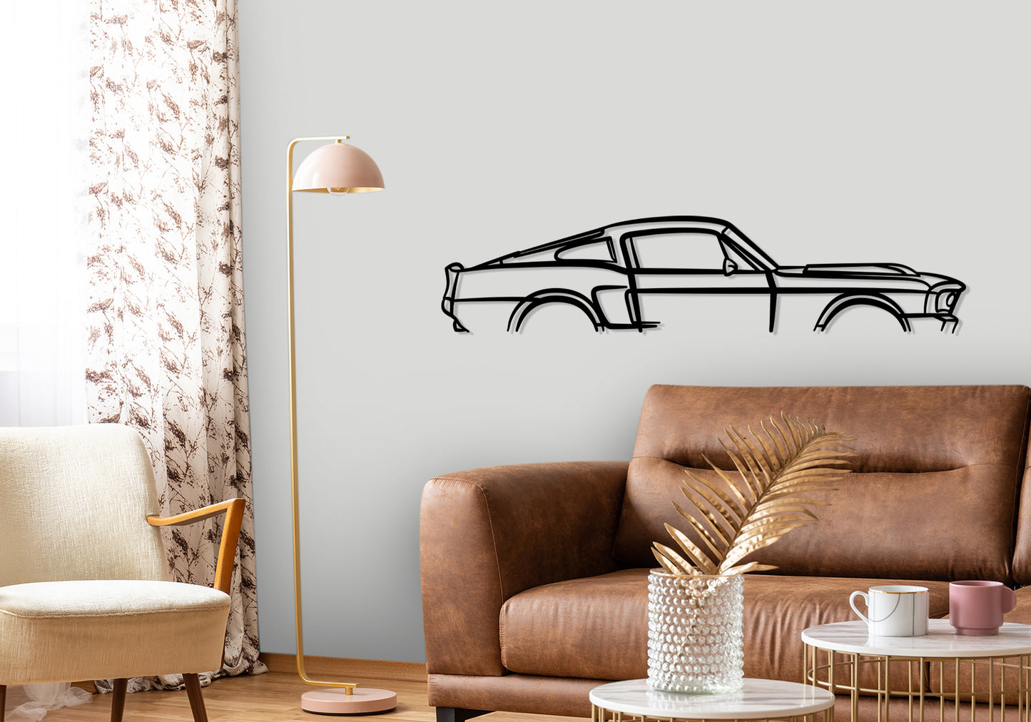 1967 Ford Mustang Eleanor -  Classic Silhouette Metal Wall Art