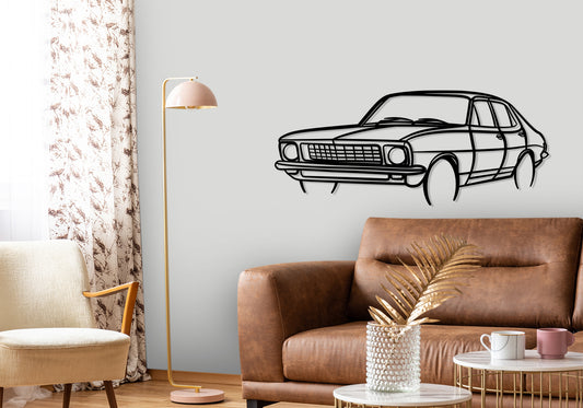 1972 LJ Torana Front Angle Silhouette Metal Wall Art