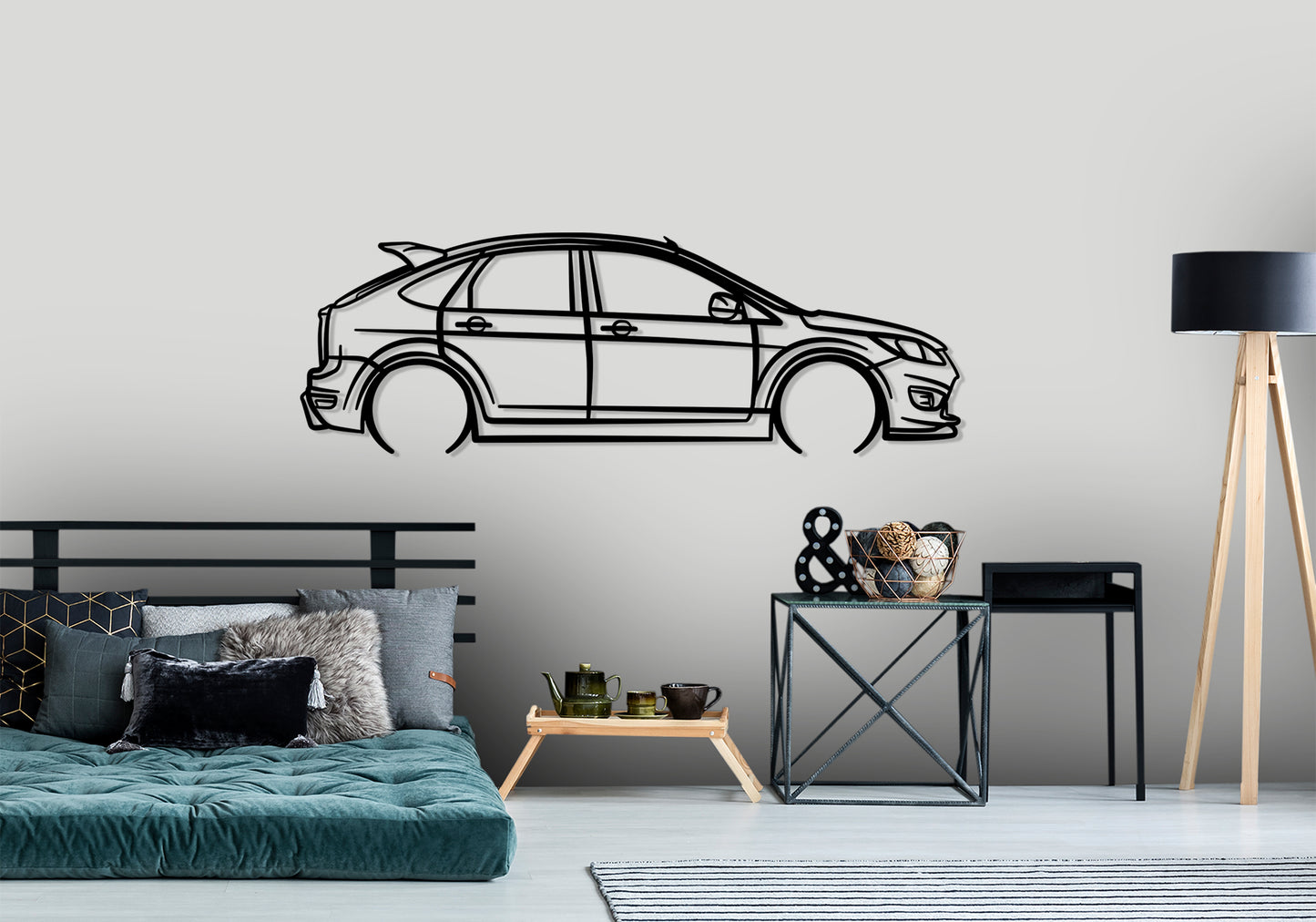 2010 Ford Focus XR5 Turbo - Detailed Silhouette Metal Wall Art