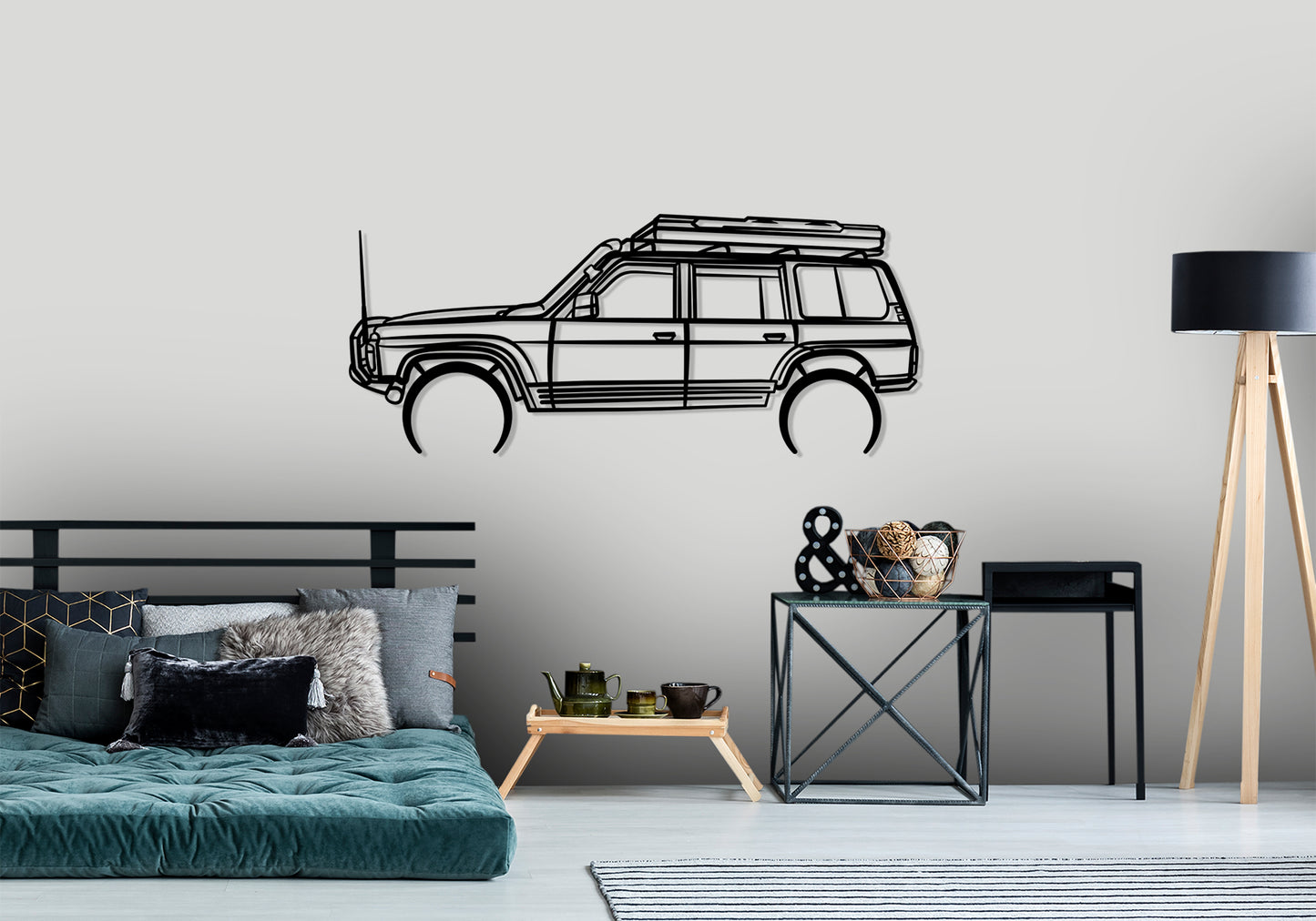 1993 Nissan GQ Patrol Y60 - Detailed Silhouette Metal Wall Art