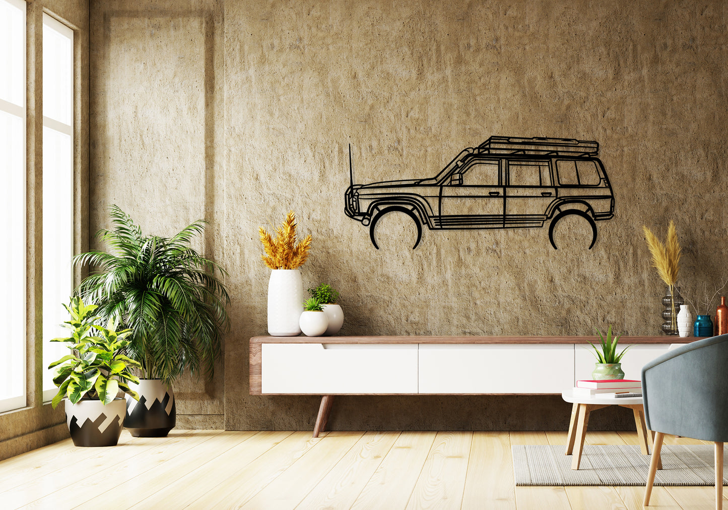 1993 Nissan GQ Patrol Y60 - Detailed Silhouette Metal Wall Art