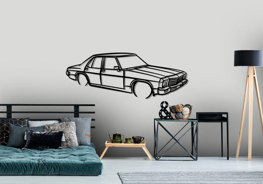 1972 Holden HQ 4 door - Front Angle Silhouette Metal Wall Art