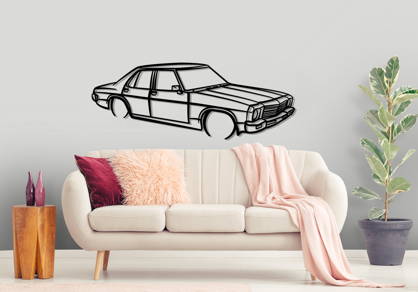 1972 Holden HQ 4 door - Front Angle Silhouette Metal Wall Art