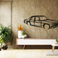 1972 Holden HQ 4 door - Front Angle Silhouette Metal Wall Art